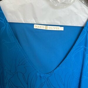 Marie Oliver Azure Floral V-Neck Top